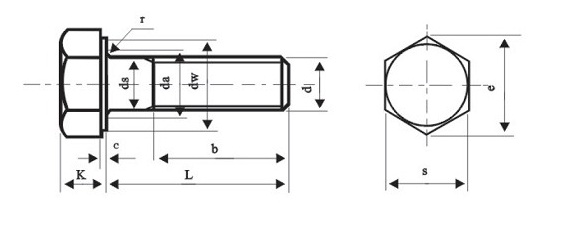 GB/T1228 鋼結(jié)構(gòu)用高強(qiáng)度大六角頭螺栓型式尺寸